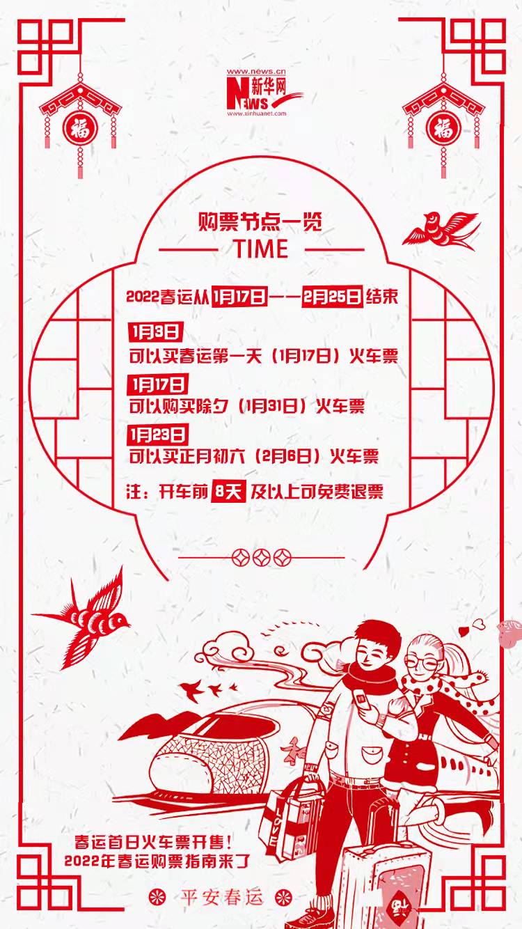 2022年春運(yùn)首日火車(chē)票開(kāi)售！購(gòu)票指南來(lái)了