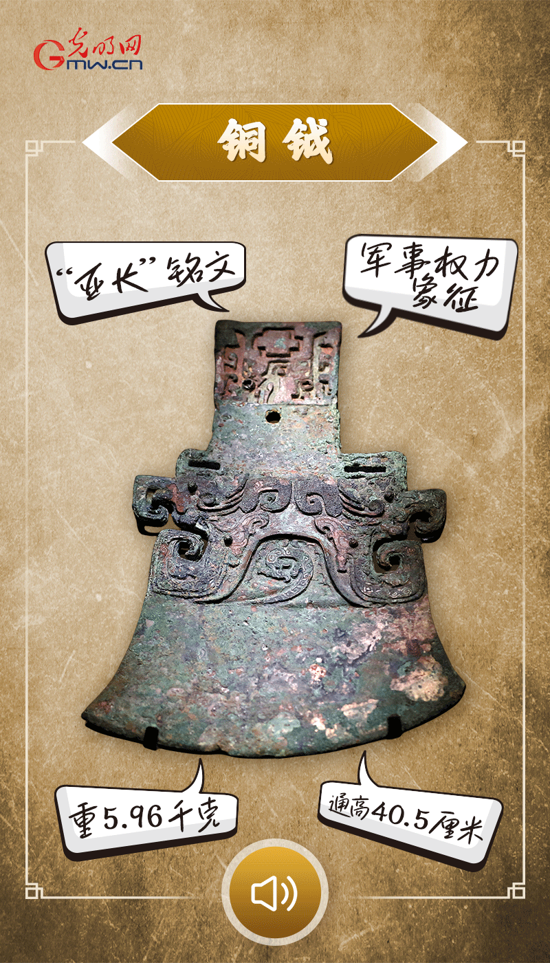 “文物會(huì)說(shuō)話”有聲海報(bào)|鉞是軍事權(quán)力的象征,他卻擁有6把“署名鉞”……