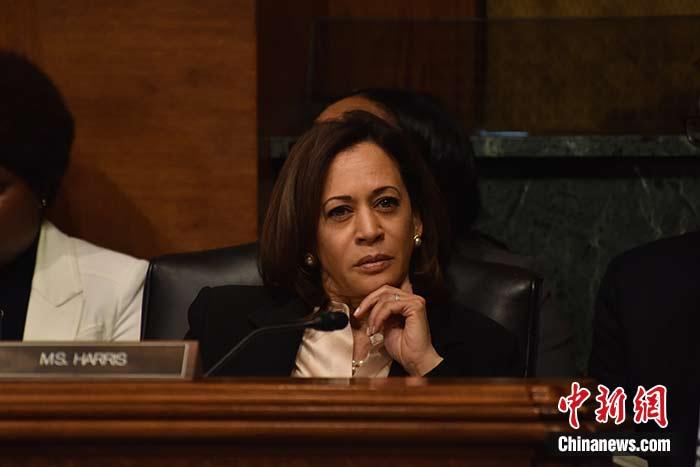 當(dāng)?shù)貢r間8月11日，美國前副總統(tǒng)、已經(jīng)鎖定民主黨總統(tǒng)候選人提名的拜登選定聯(lián)邦參議員卡瑪拉·哈里斯為其競選搭檔、民主黨副總統(tǒng)候選人。哈里斯成為美國歷史上首位被提名為副總統(tǒng)候選人的非裔女性。圖為哈里斯此前出席國會聽證會(資料圖)。<a target='_blank' href='/'><p  align=