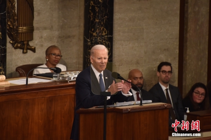 當?shù)貢r間2月7日晚，美國總統(tǒng)拜登在國會發(fā)表其任內(nèi)第二次國情咨文演講。圖/<a target='_blank' href='/' _fcksavedurl='/'><p  align=