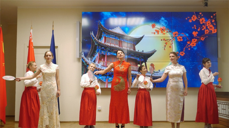 白俄羅斯國立大學孔子學院的中秋晚會。受訪者供圖