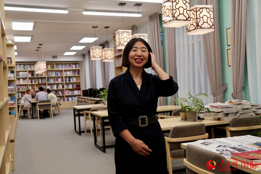 白俄羅斯國立大學(xué)共和國漢學(xué)孔子學(xué)院中方院長劉素玲。人民網(wǎng)記者 朱虹攝
