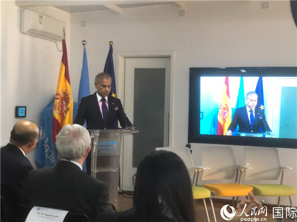 聯(lián)合國駐華協(xié)調(diào)員常啟德在研討會上致辭。 人民網(wǎng)記者 趙健攝