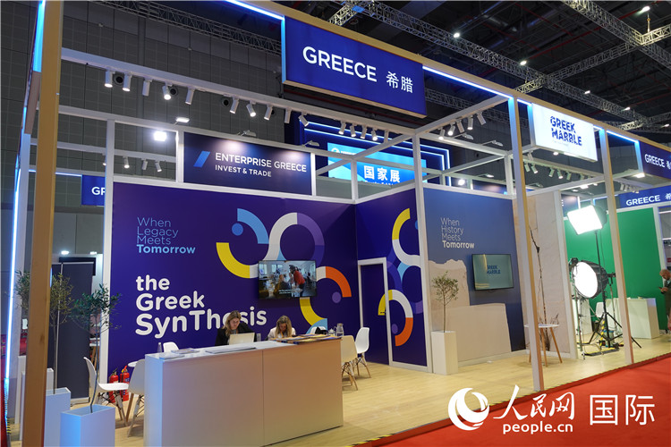 11月7日，國(guó)家會(huì)展中心（上海）希臘館。人民網(wǎng) 殷韜攝
