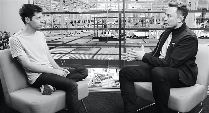 奧特曼與馬斯克的對談。圖源：視頻截圖