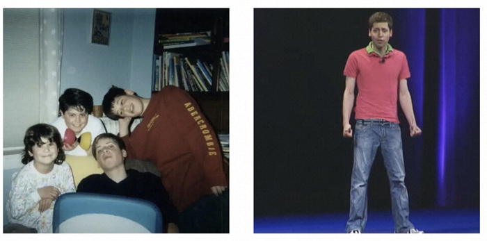 左為童年奧特曼與兄弟姐妹的合影。右為23歲時的奧特曼。圖源：Youtube