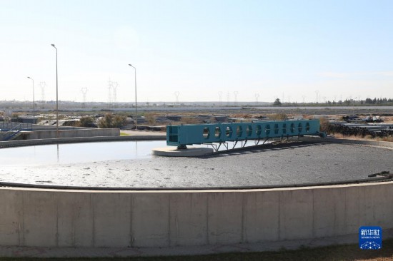 這是11月28日在突尼斯蘇塞市拍攝的中企承接建造的哈姆敦污水處理站一角。新華社記者 黃靈 攝