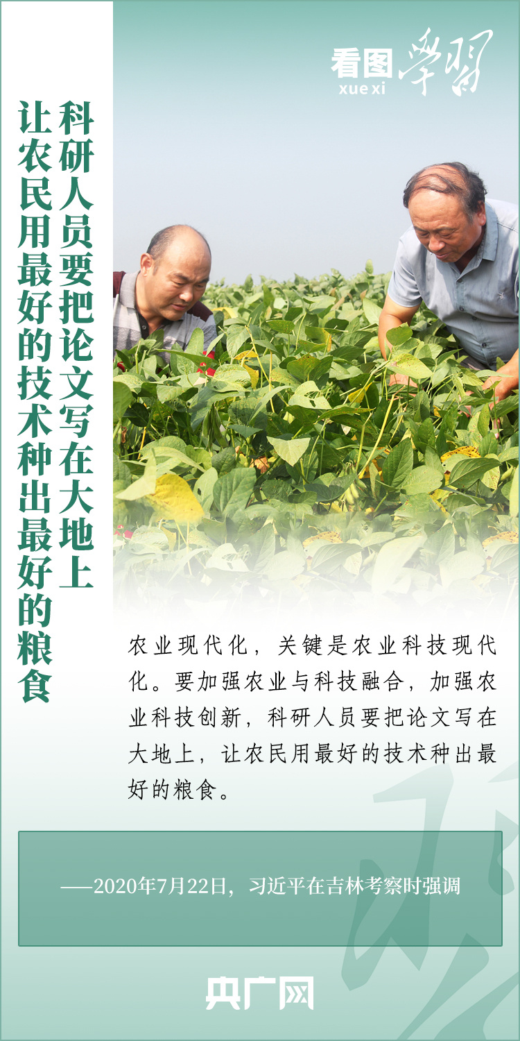 看圖學(xué)習(xí)丨推廣良田、良種、良法、良機(jī) 給農(nóng)業(yè)現(xiàn)代化插上科技的翅膀