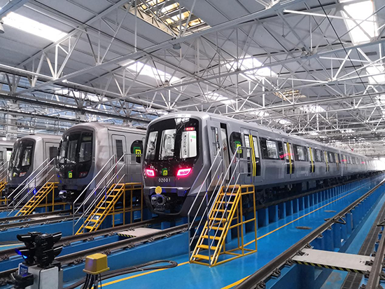 石家莊地鐵二號線列車。 中車齊車集團石家莊公司供圖