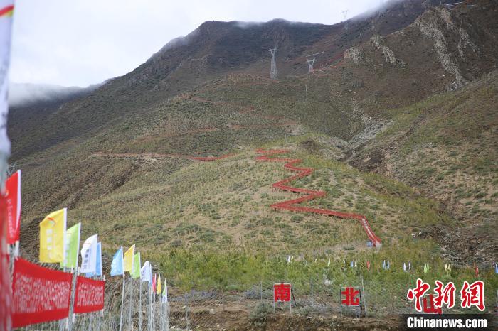 圖為拉薩南北山綠化工程拉薩曲水縣才納村5號(hào)片區(qū)。　貢確 攝