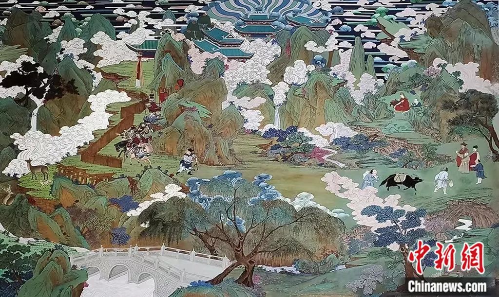 臨摹、補繪的青海瞿曇寺壁畫。受訪者 供圖