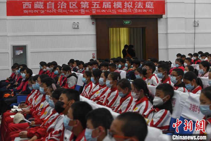 圖為西藏自治區(qū)第五屆模擬法庭現(xiàn)場。　貢嘎來松 攝