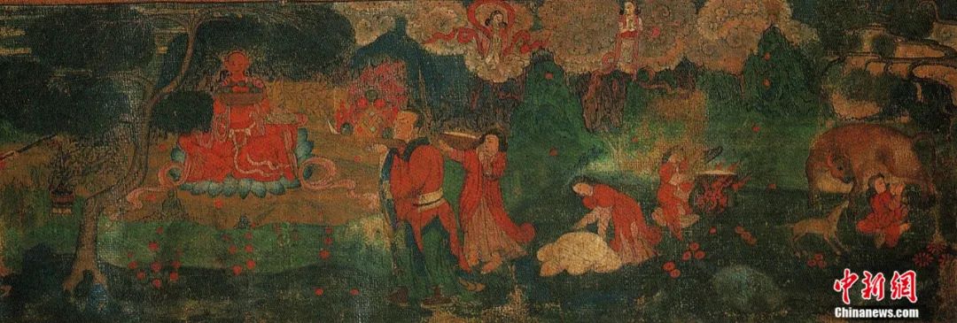 14世紀唐卡卷軸畫《女神》局部。<a target='_blank' href='/'><p  align=