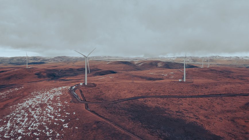 西藏自治區(qū)那曲市色尼區(qū)100兆瓦風(fēng)電。趙清鵬攝