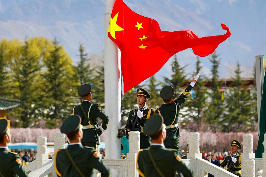 升旗儀式現(xiàn)場(chǎng)。