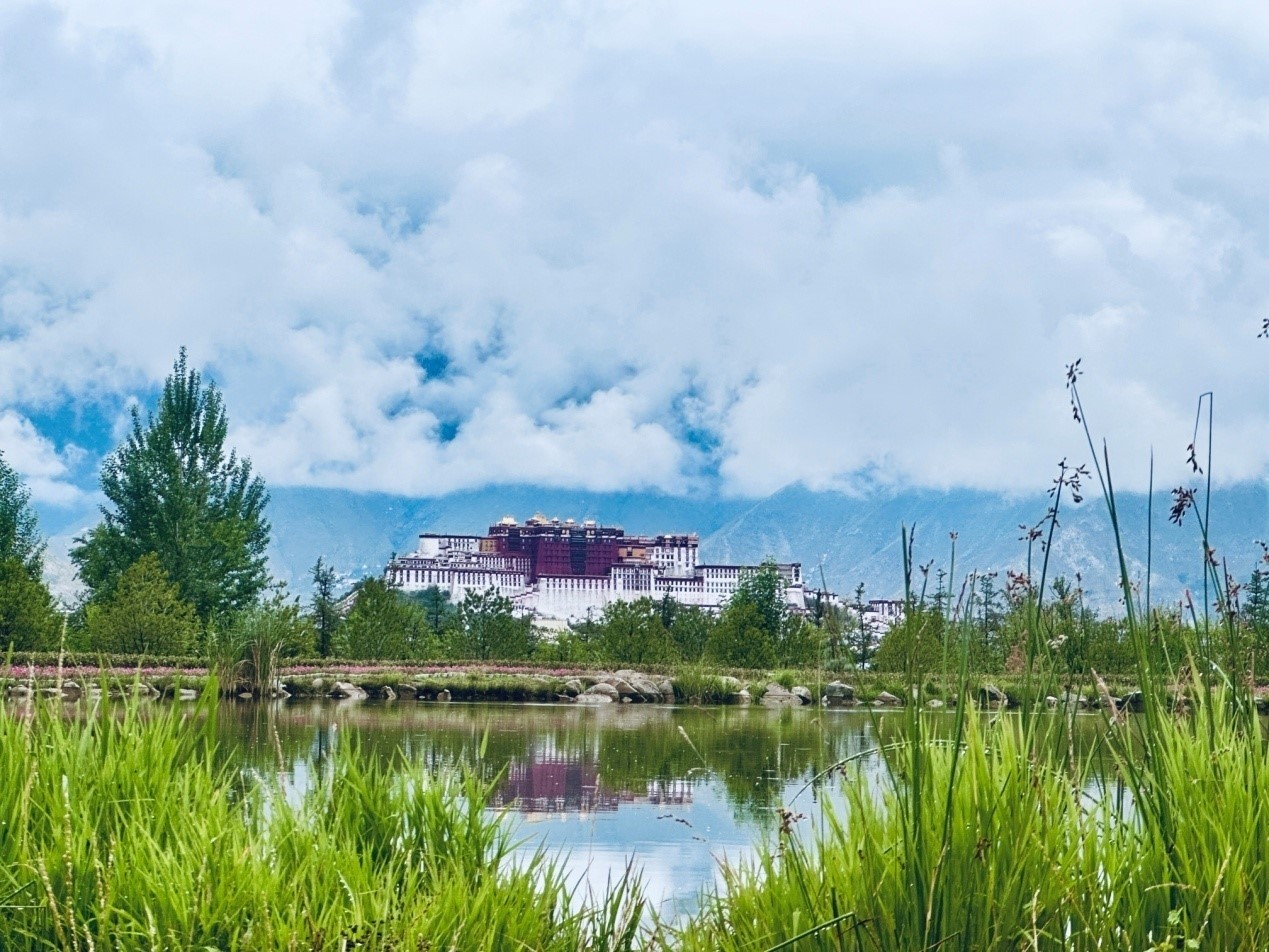 在南山公園遠眺布達拉宮。人民網記者 益西康珠攝